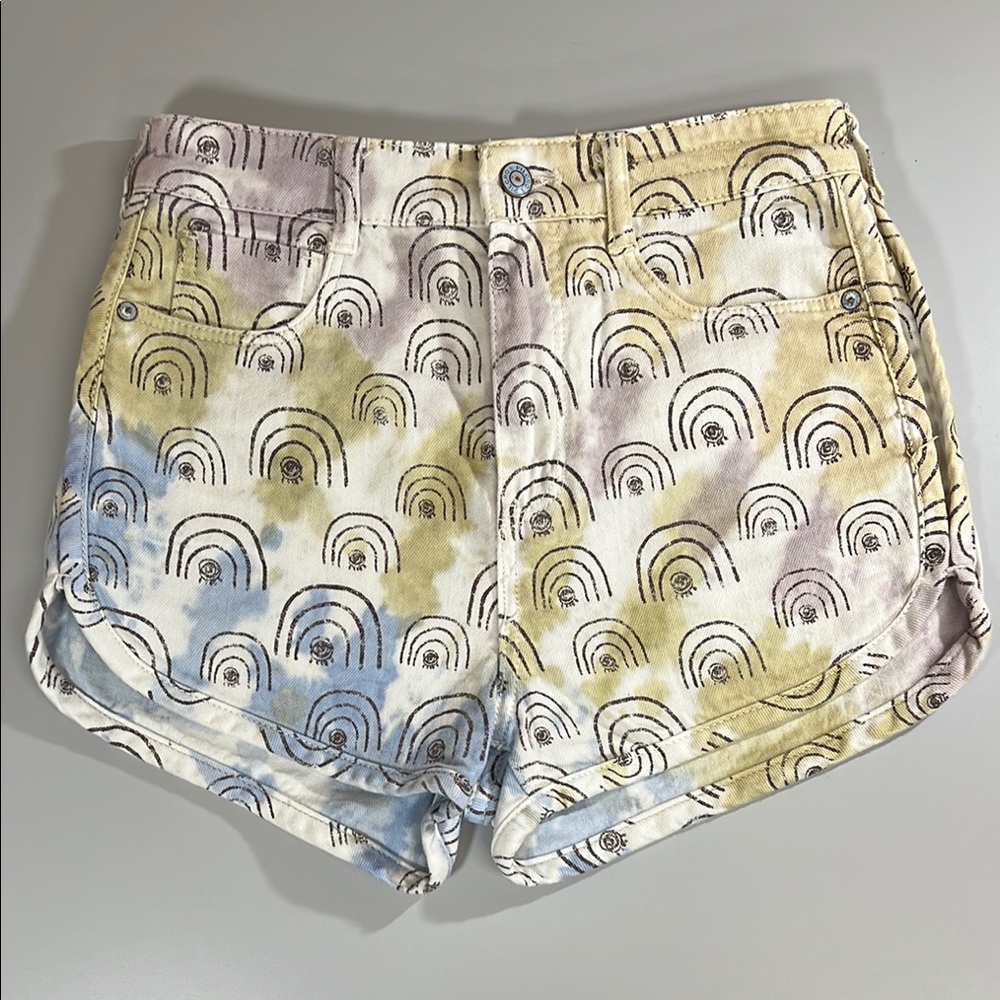 Hannah Leathers X  Anthropologie Pilcro Colorful High Rise Jean Shorts Size 26